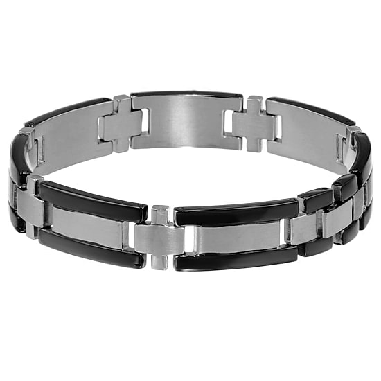 Mens Stainless Steel 8 1/4 Inch Link Bracelet