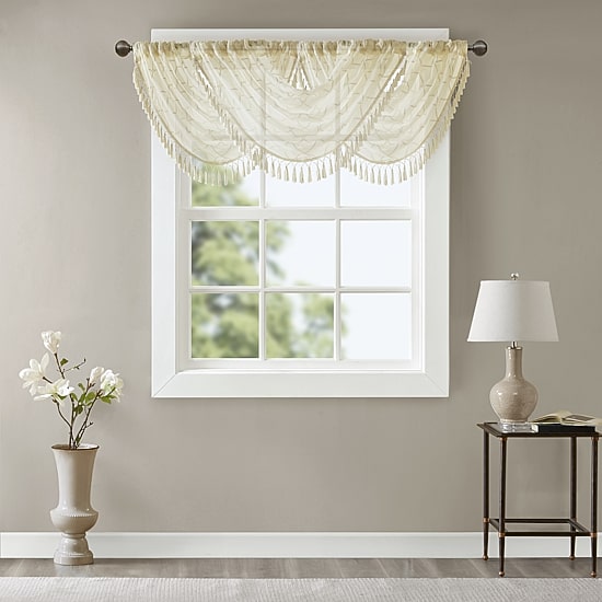 Madison Park Iris 38"W X 46"L Rod Pocket Waterfall Valance