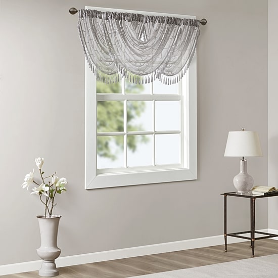 Madison Park Iris 38"W X 46"L Rod Pocket Waterfall Valance