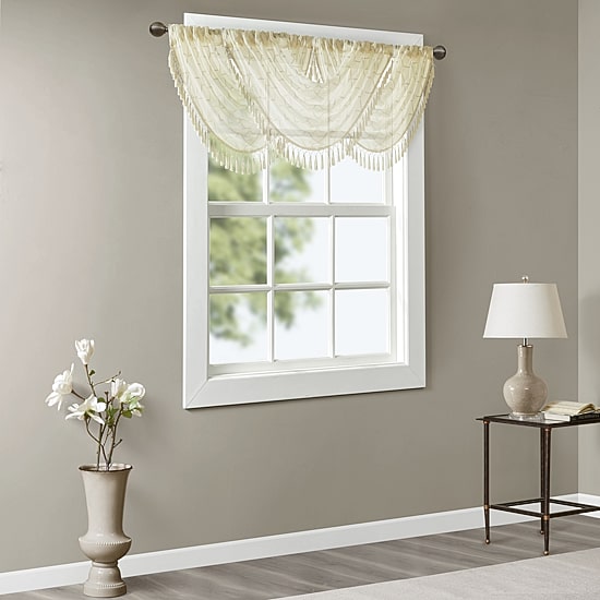 Madison Park Iris 38"W X 46"L Rod Pocket Waterfall Valance