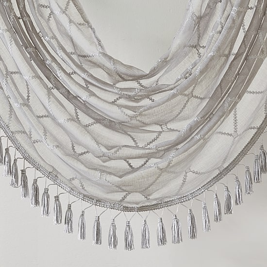 Madison Park Iris 38"W X 46"L Rod Pocket Waterfall Valance