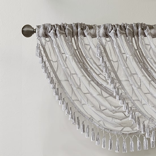 Madison Park Iris 38"W X 46"L Rod Pocket Waterfall Valance