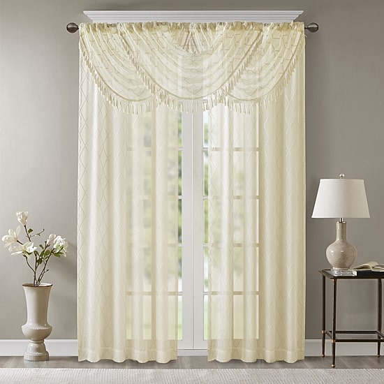 Madison Park Iris 38"W X 46"L Rod Pocket Waterfall Valance