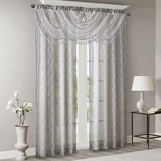Madison Park Iris 38"W X 46"L Rod Pocket Waterfall Valance