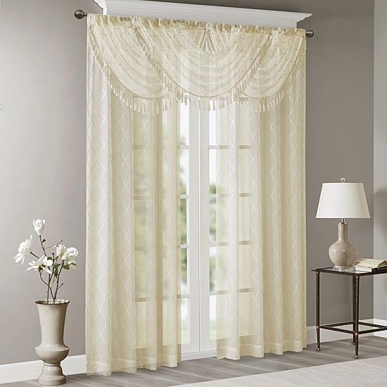 Madison Park Iris 38"W X 46"L Rod Pocket Waterfall Valance