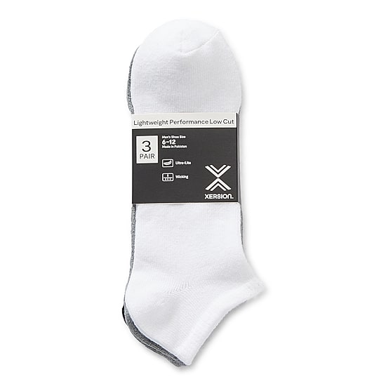 Xersion Lightweight Performance\N Mens 3 Pair Low Cut Socks