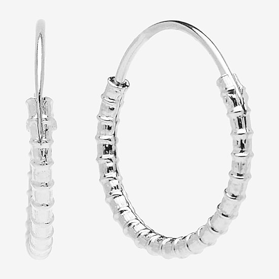 Silver Treasures Womens Sterling Silver 13.4mm Hypoallergenic Hoop Earrings