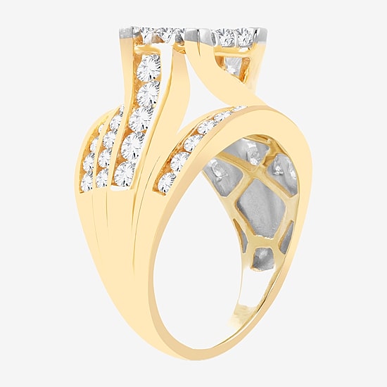 3 CT.T.W. Natural Diamond Side Stone Engagement Ring in 10K or 14K Gold