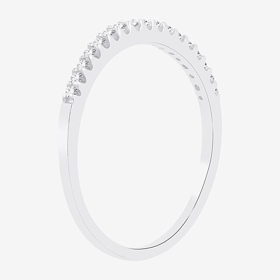 Womens 1/8 CT. T.W. Natural White Diamond 10K Gold Wedding Band