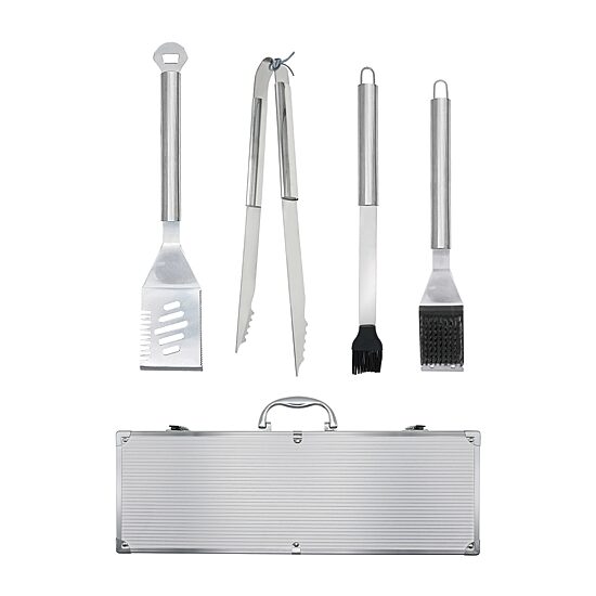 Charcoal Companion Stainless Steel 4-pc. BBQ Set with Storage Case