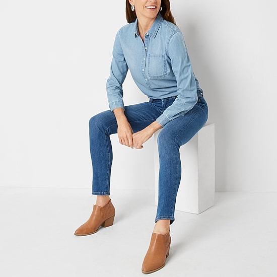 a.n.a Womens Mid Rise Skinny Fit Jean