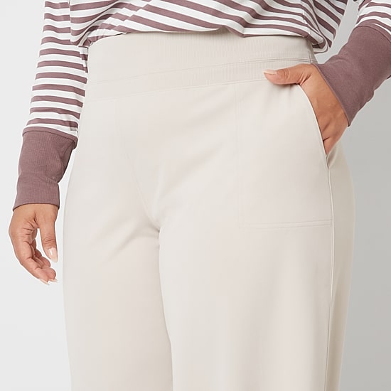 Stylus Womens Plus Wide Leg High Rise Pull-On Pant