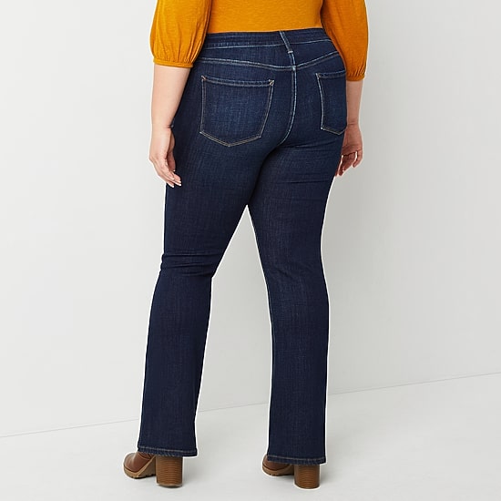 a.n.a Womens Plus High Rise Flare Leg Jean