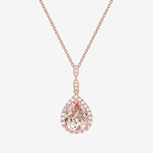 Yes, Please! Womens Lab Created Pink Sapphire 14K Rose Gold Over Silver Pear 18 Inch Pendant Necklace, 18, Rose