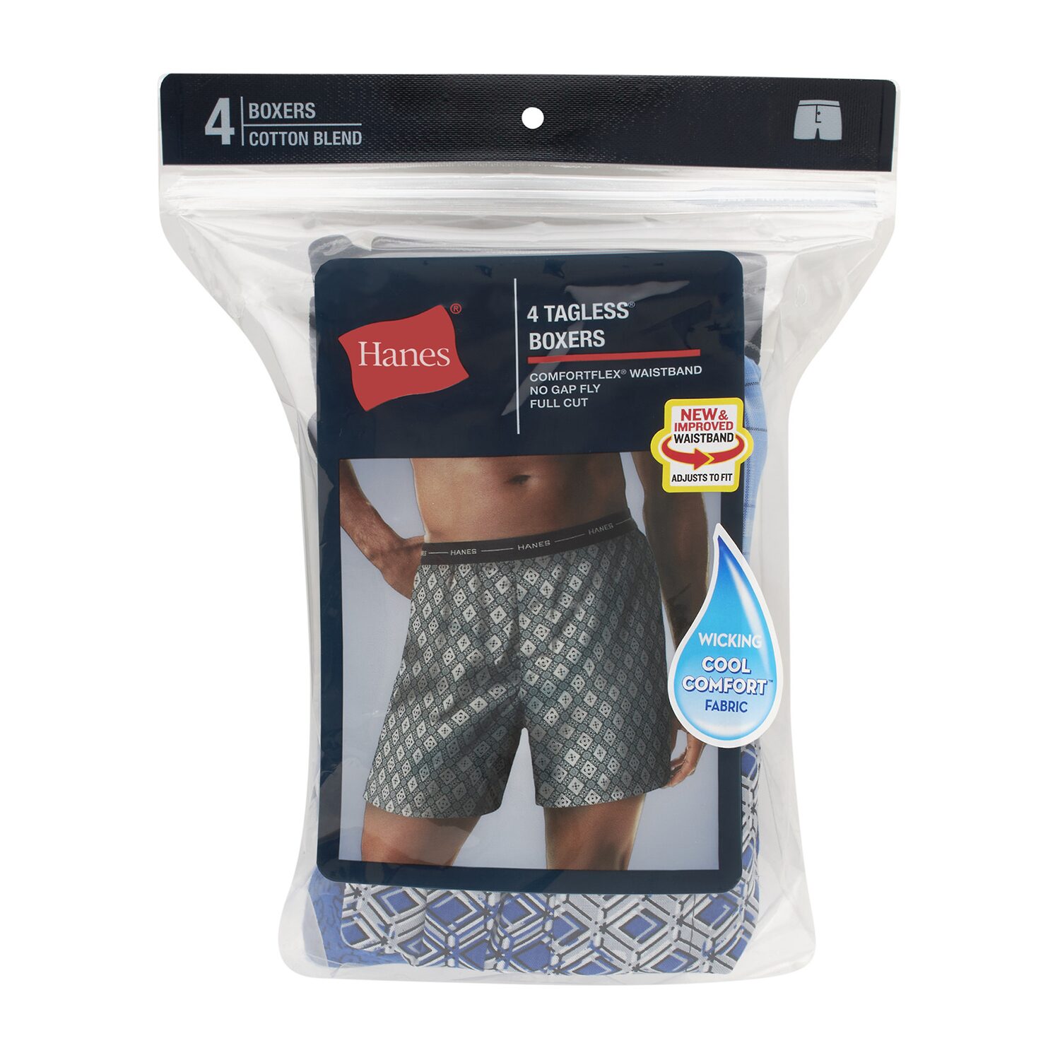 Hanes Freshiq Comfortflex Waistband Mens 4 Pack Boxers J838t4