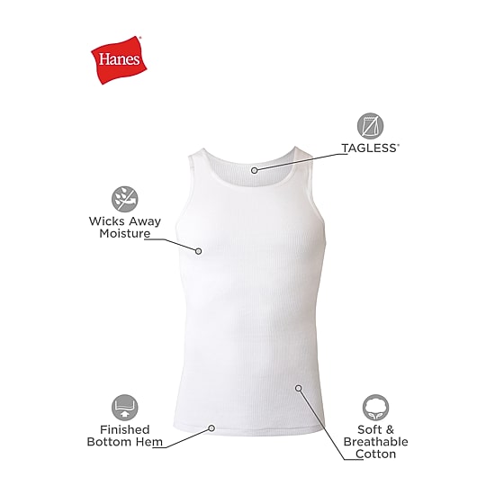 Hanes Comfortsoft Mens Scoop Neck Sleeveless 4 Pack Tank