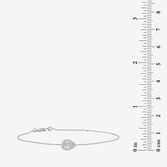 Diamond Addiction (G-H / Si2-I1) Womens 10K Gold 8 Inch Cable Pear Chain Bracelet