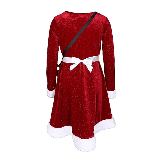 Lilt Little & Big Kid Girls Long Sleeve Fitted Velvet Fit + Flare Dress