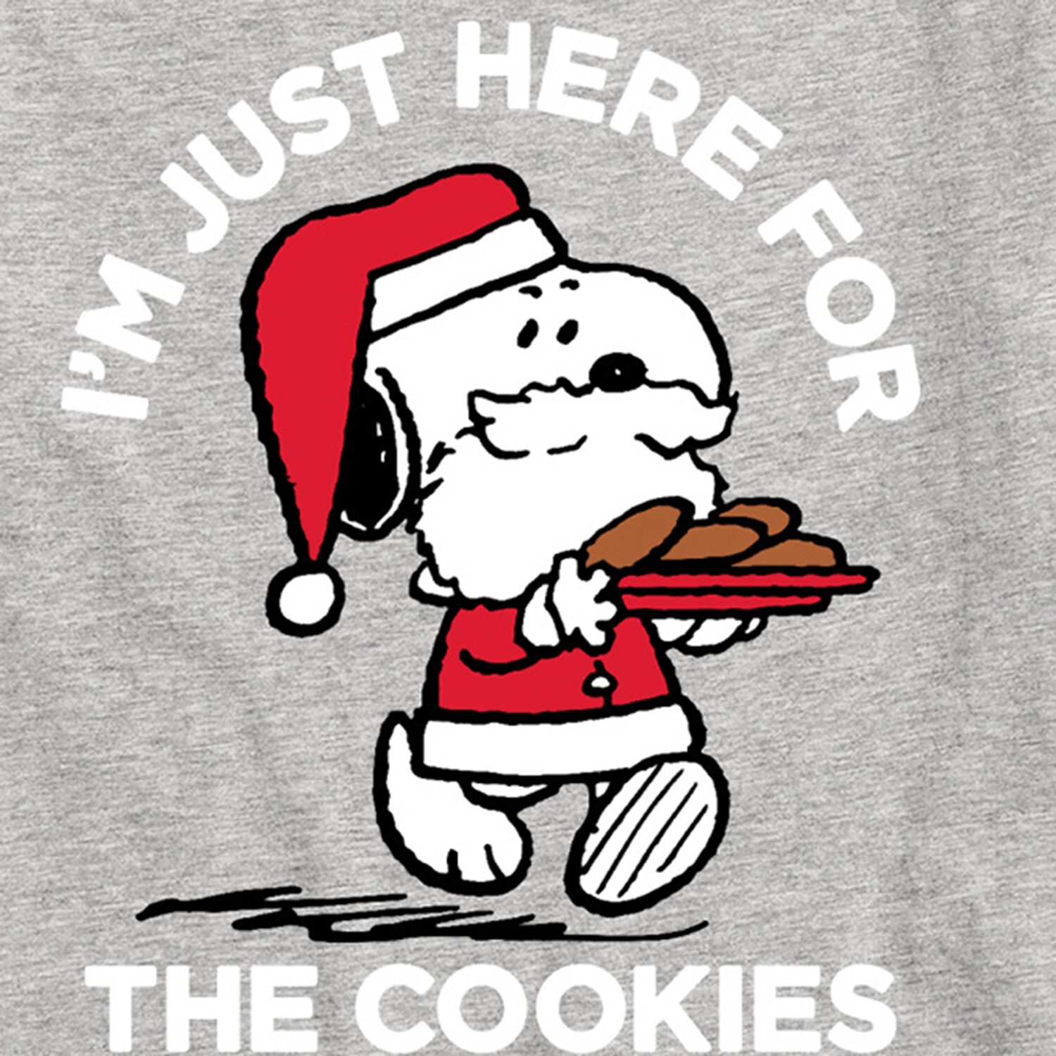 Santa Here For Cookies Little & Big Kid Boys Crew Neck Short Sleeve Regular Fit Peanuts Snoopy Graphic T-Shirt