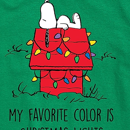Favorite Color Christmas Lights Little & Big Kid Boys Crew Neck Short Sleeve Regular Fit Peanuts Snoopy Graphic T-Shirt