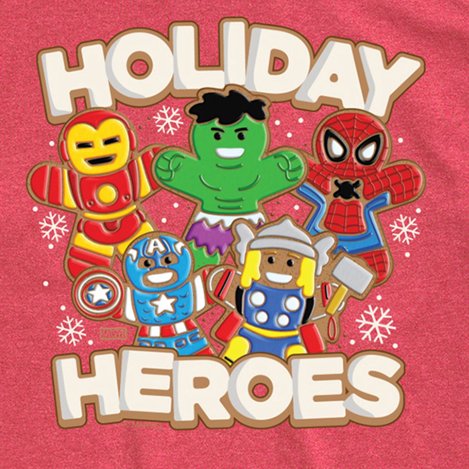 Holiday Heroes Cookies Little & Big Kid Boys Crew Neck Short Sleeve Regular Fit Avengers Graphic T-Shirt