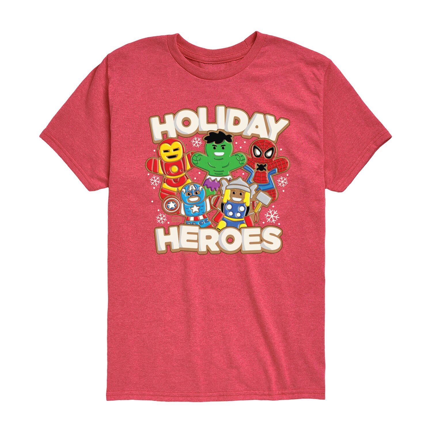 Holiday Heroes Cookies Little & Big Kid Boys Crew Neck Short Sleeve Regular Fit Avengers Graphic T-Shirt
