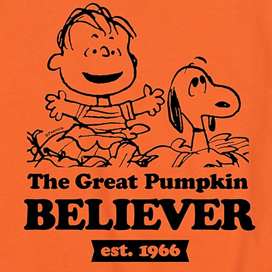 Linus Great Pumpkin Believer Little & Big Kid Boys Crew Neck Short Sleeve Regular Fit Peanuts Graphic T-Shirt