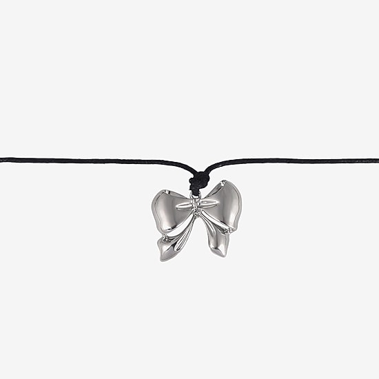 Arizona Silver Tone Womens Bow 18 Inch Pendant Necklace