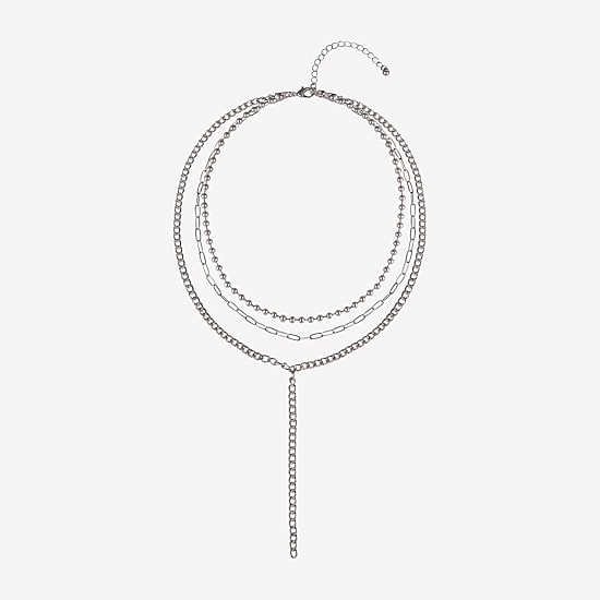 Arizona Silver Tone Womens 19 Inch Y Necklace