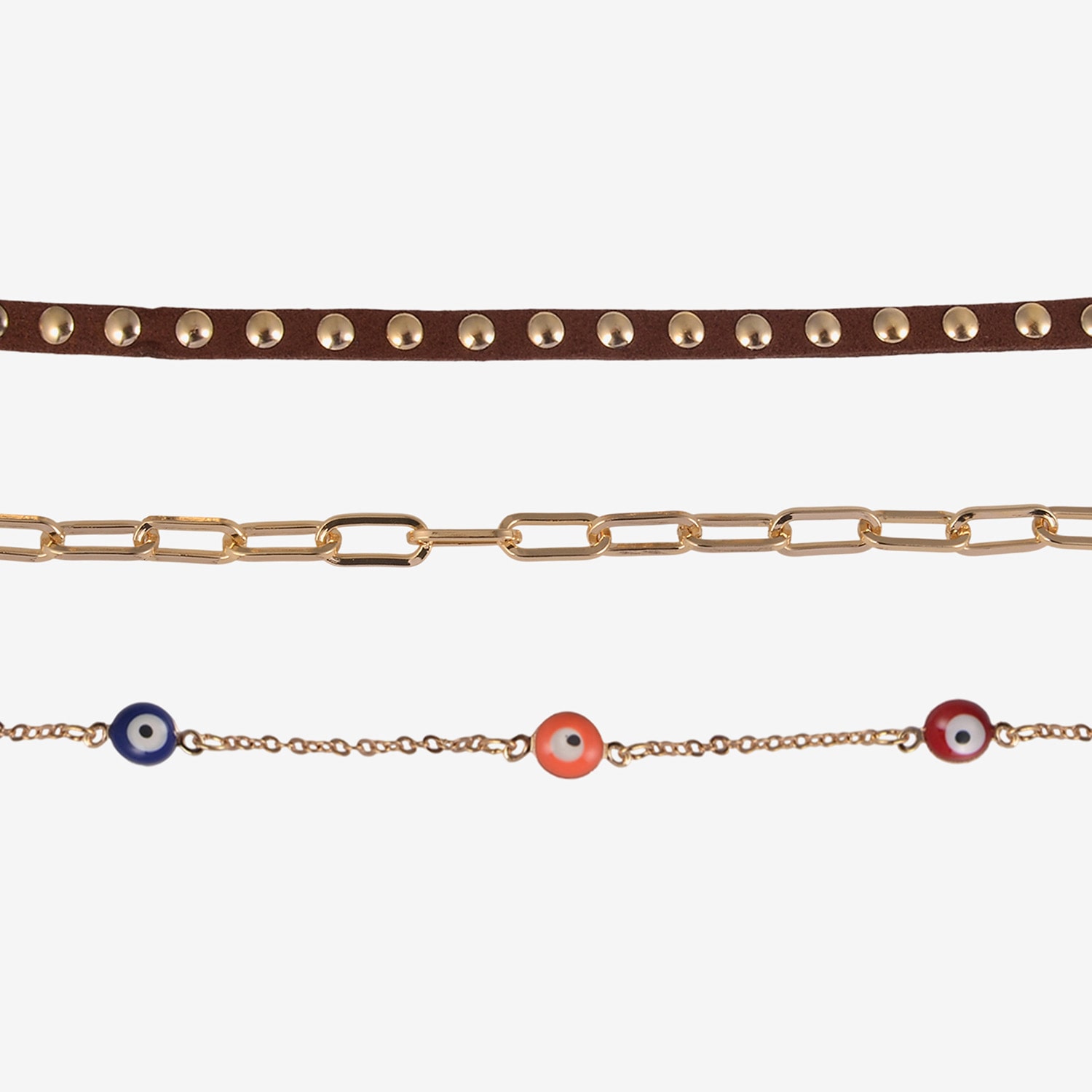 Arizona Gold Tone Womens Evil Eye 3-pc. Necklace Set