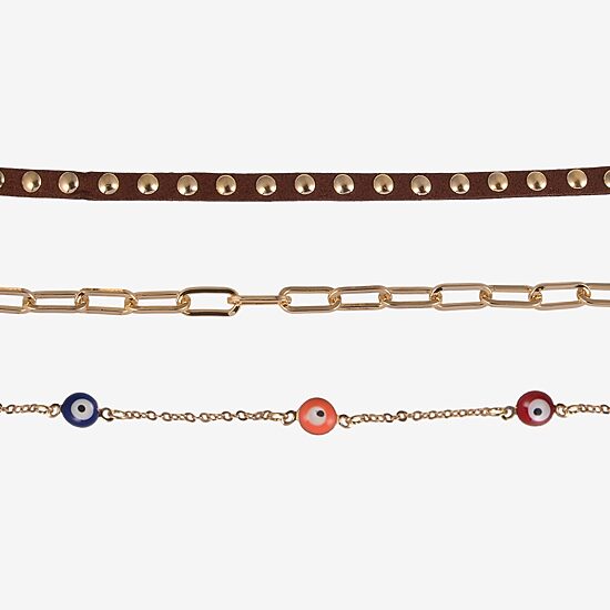 Arizona Gold Tone Womens Evil Eye 3-pc. Necklace Set