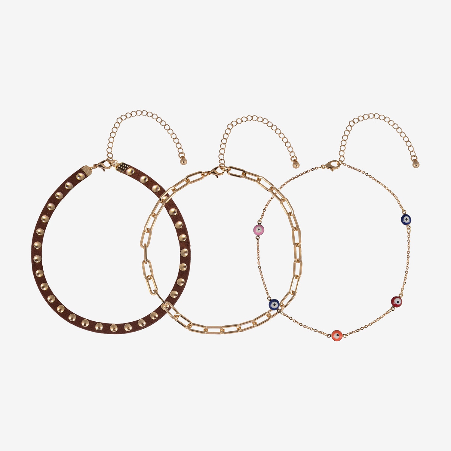 Arizona Gold Tone Womens Evil Eye 3-pc. Necklace Set