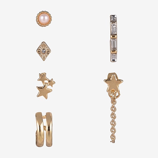 Arizona Gold Tone Womens Glass 16mm Star Single Earring