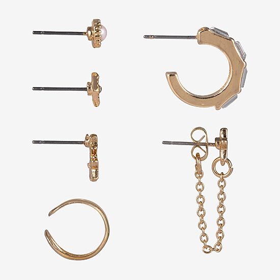 Arizona Gold Tone Womens Glass 16mm Star Single Earring