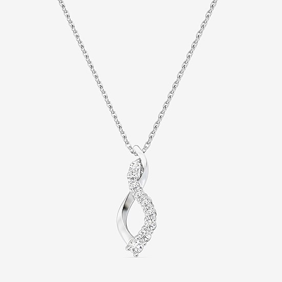 Yes, Please! (G/Si1-Si2) Womens 1/4 CT. T.W. Lab Grown White Diamond Sterling Silver Infinity Pendant