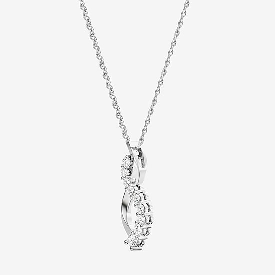 Yes, Please! (G/Si1-Si2) Womens 1/4 CT. T.W. Lab Grown White Diamond Sterling Silver Infinity Pendant