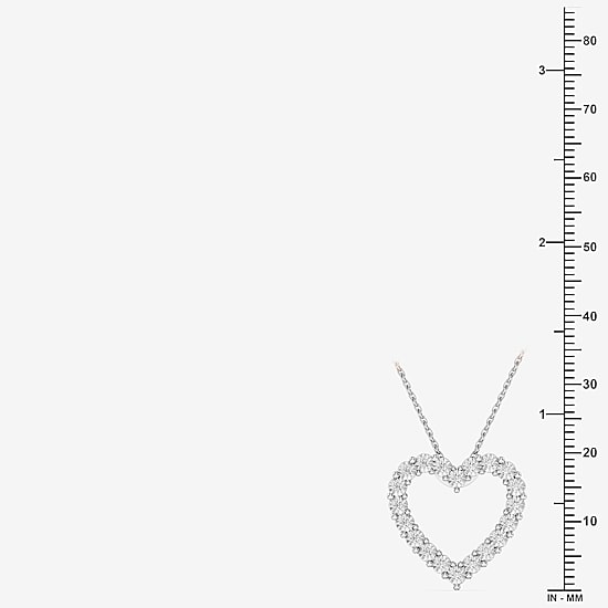 "Yes, Please! (Si1-Si2, G) Womens 1/4 CT. T.W. Lab Grown White Diamond Sterling Silver Heart 18 Inch Pendant Necklace