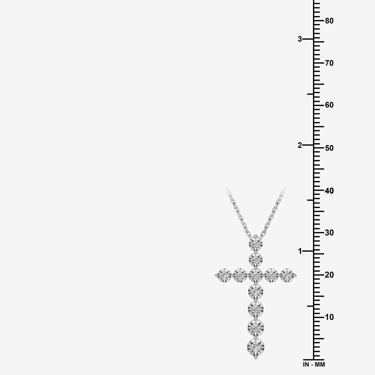 Yes, Please! (G/Si1-Si2) Womens 1/4 CT. T.W. Lab Grown White Diamond Sterling Silver Cross Pendant