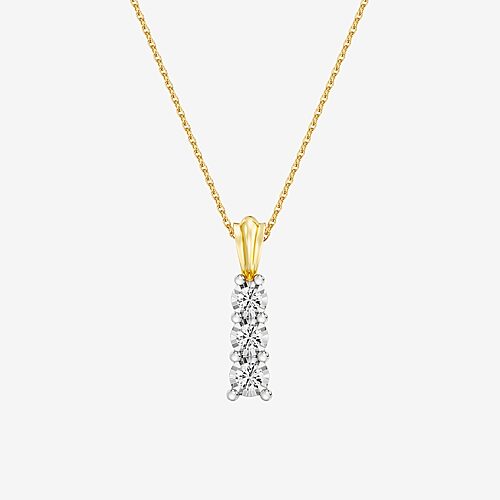 Yes, Please!, (G/Si1-Si2) Womens 1/4 CT. T.W. Lab Grown White Diamond 14K Gold Over Silver Round 18 Inch Pendant Necklace, One Size, Yellow