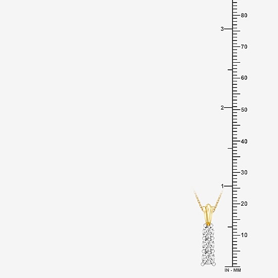 Yes, Please!, (G/Si1-Si2) Womens 1/4 CT. T.W. Lab Grown White Diamond 14K Gold Over Silver Round 18 Inch Pendant Necklace