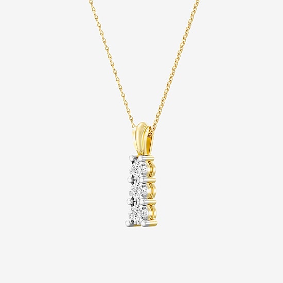 Yes, Please!, (G/Si1-Si2) Womens 1/4 CT. T.W. Lab Grown White Diamond 14K Gold Over Silver Round 18 Inch Pendant Necklace