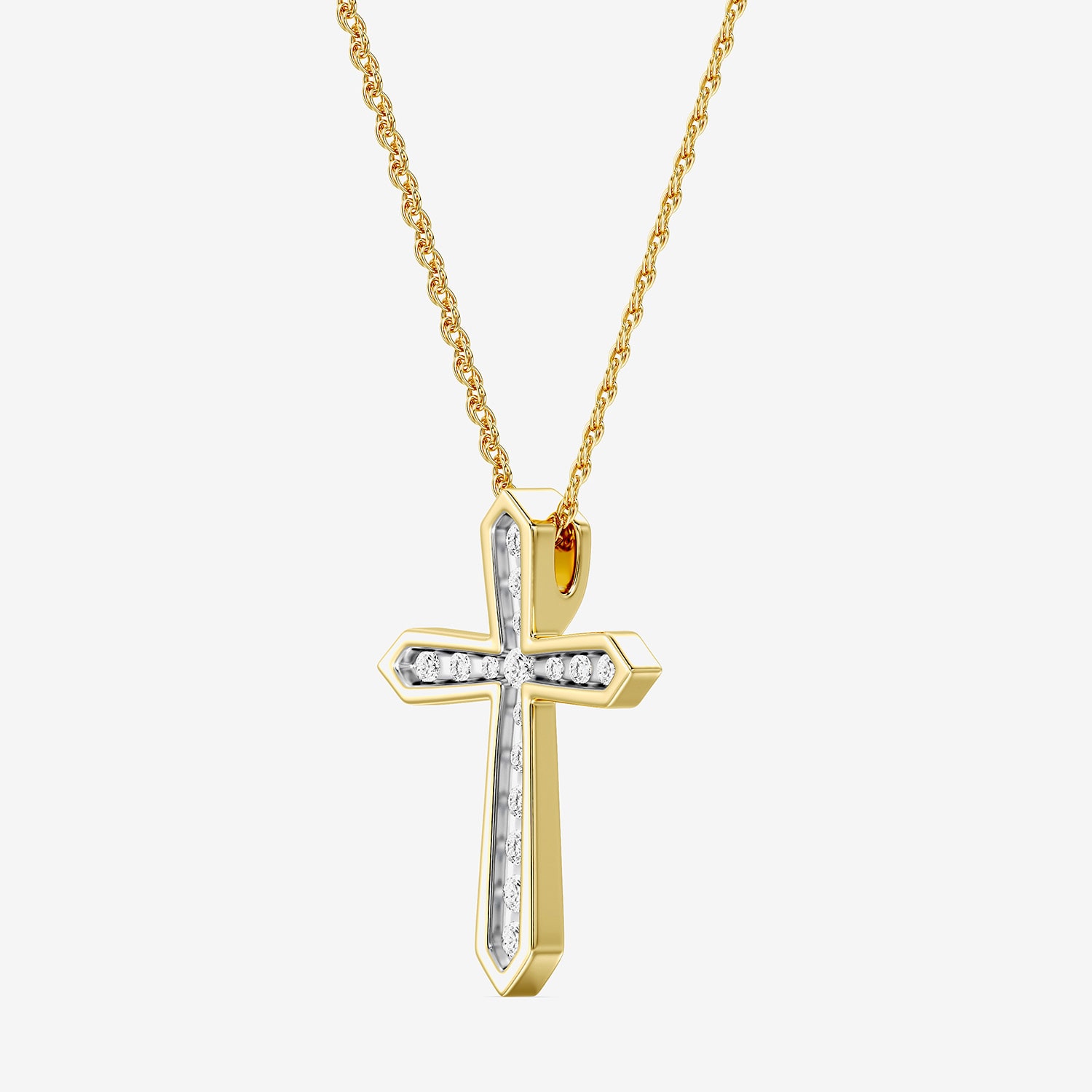 Yes, Please! (G/Si1-Si2) Womens 1/4 CT. T.W. Lab Grown White Diamond 14K Gold Over Silver Cross Pendant