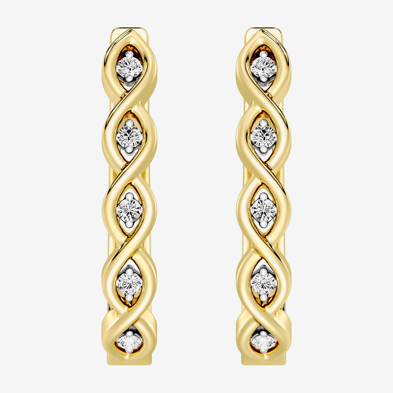 Yes, Please! (G, I2) Womens 1/10 CT. T.W. Lab Grown White Diamond 14K Gold Over Silver 21.4mm Hoop Earrings