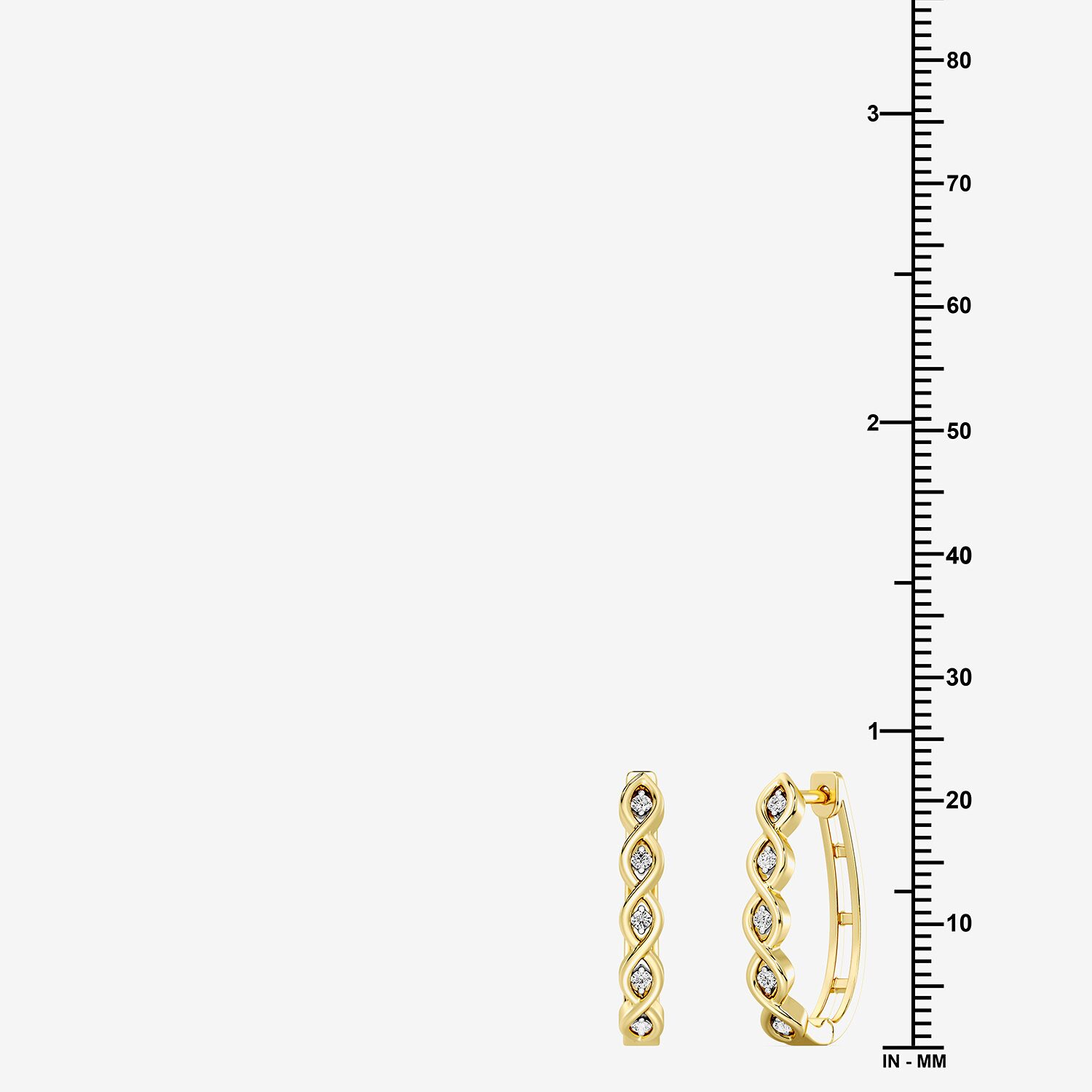 Yes, Please! (G, I2) Womens 1/10 CT. T.W. Lab Grown White Diamond 14K Gold Over Silver 21.4mm Hoop Earrings