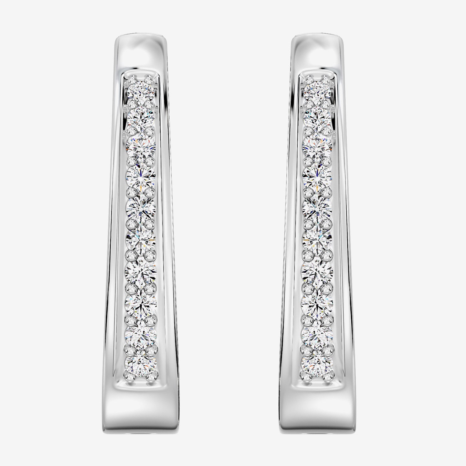Yes, Please! (G, Si1-Si2) Womens 1/4 CT. T.W. Lab Grown White Diamond Sterling Silver 19.6mm Hoop Earrings