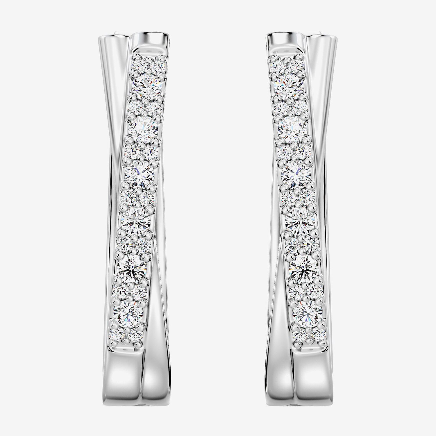 Yes, Please! (G, Si1-Si2) Womens 1/4 CT. T.W. Lab Grown White Diamond Sterling Silver 19.2mm Hoop Earrings