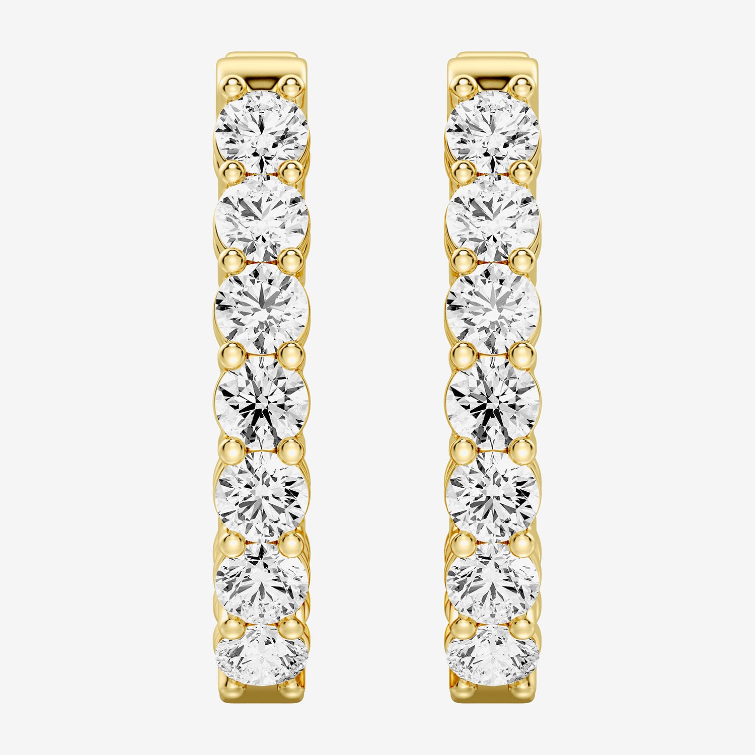(F, Si1-Si2) Womens 2 CT. T.W. Lab Grown White Diamond 14K Gold Over Silver 23.4mm Hoop Earrings