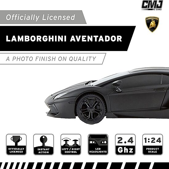 CMJ RC CARS Lamborghini Lp700-4 Black Licensed 1:24 Scale 2-pc. Car