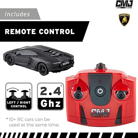 CMJ RC CARS Lamborghini Lp700-4 Black Licensed 1:24 Scale 2-pc. Car