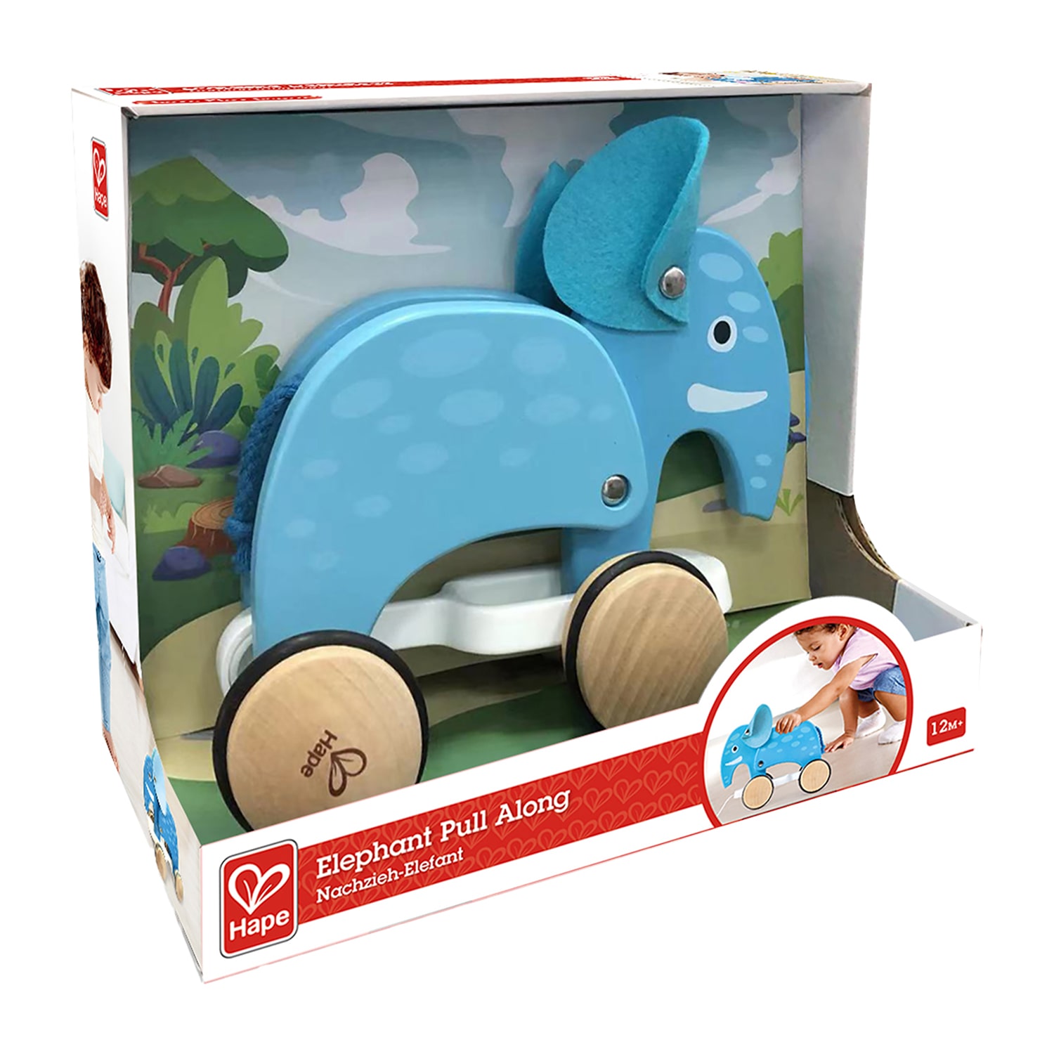 Hape Elephant Pull Discovery Toy